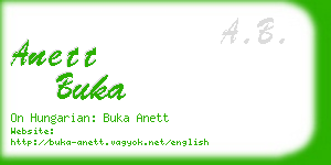 anett buka business card